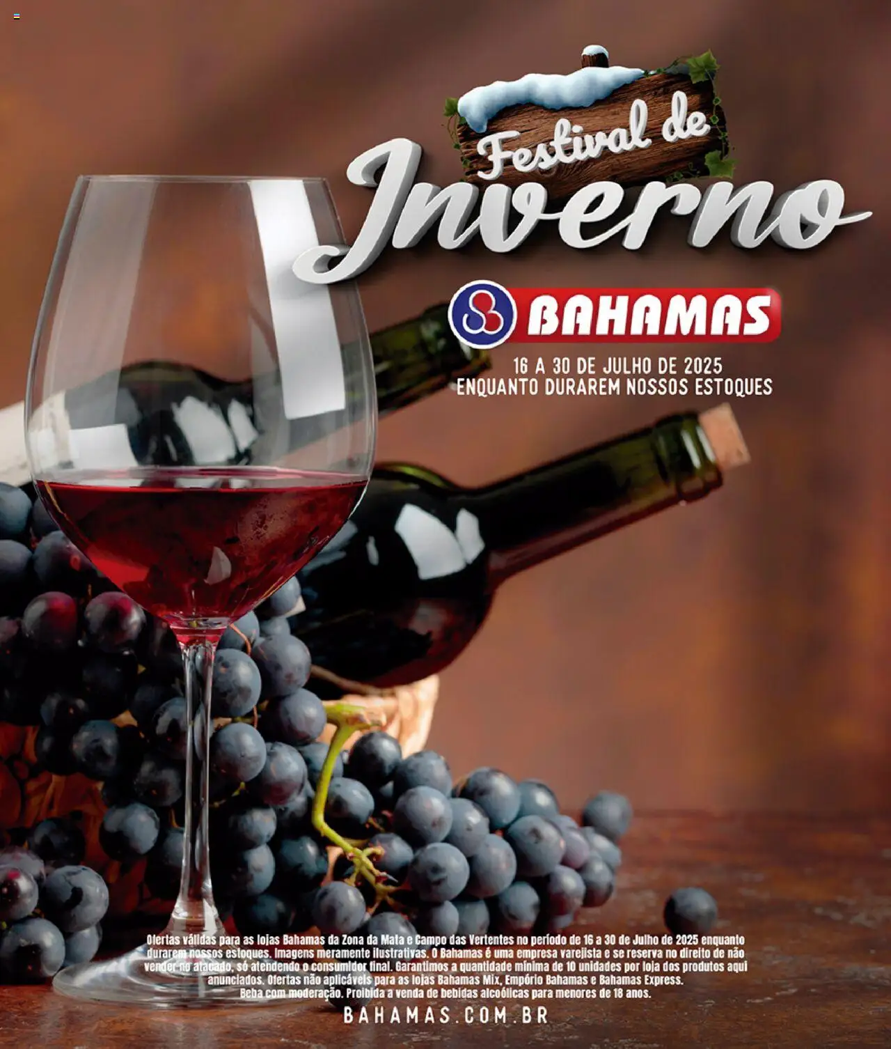 Bahamas Supermercados folheto "Ofertas Festival de Inverno" válido a partir de 16/07/2025 - número de página 1