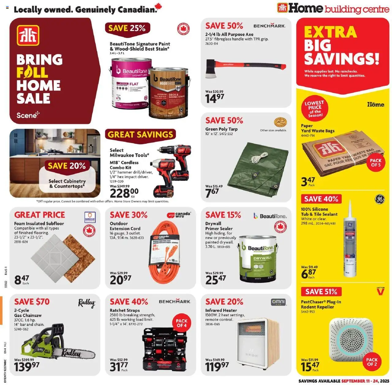 Home Hardware flyer valid from Sep 11, 2025 - page number 1