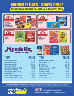 Preview of leaflet Wholesale Club flyer - Mondelez Days from shop Wholesale Club is valid from Mar 25, 2026