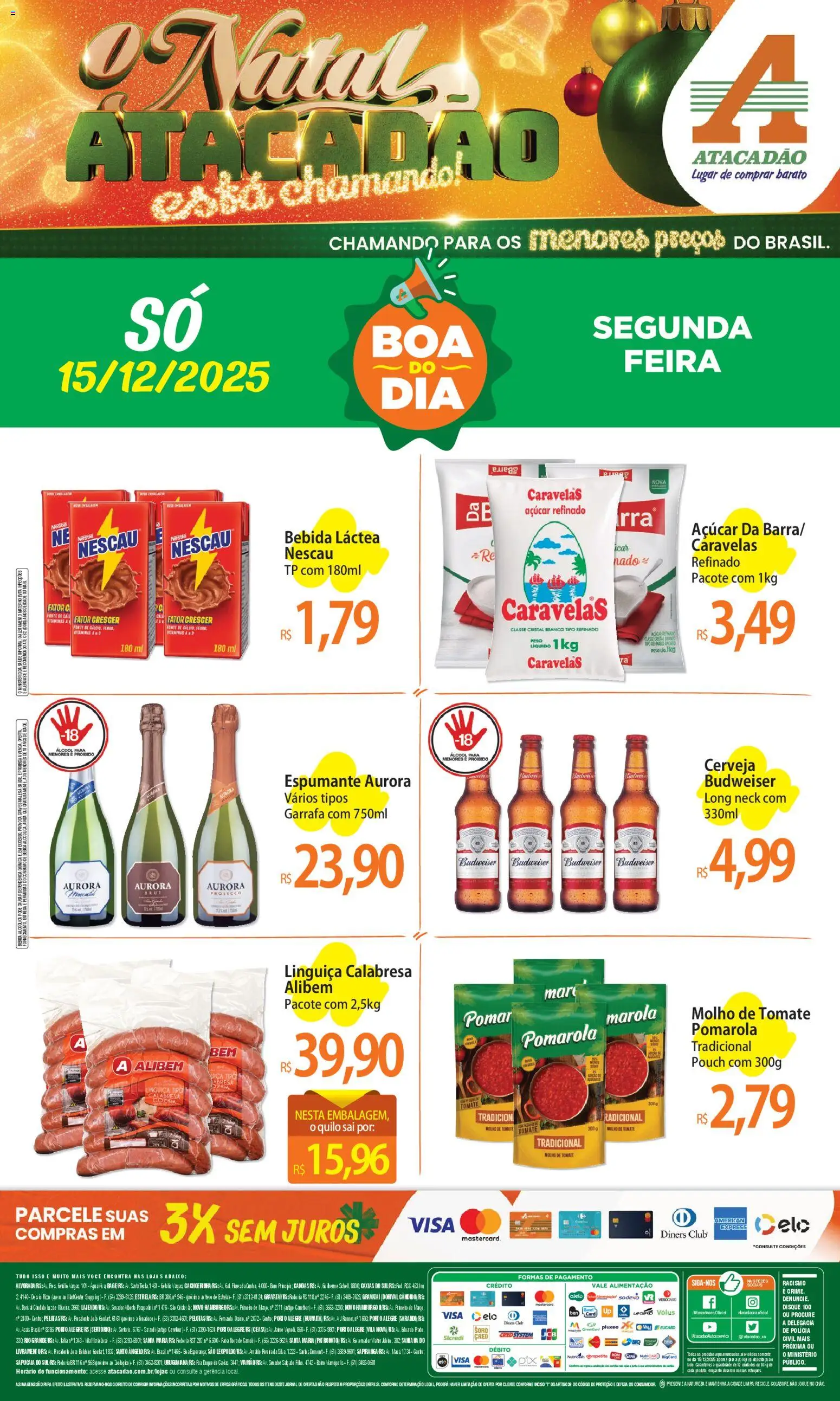 Pré-Visualização do folheto "Ofertas - RS" da loja Atacadão válido a partir de 15/12/2025