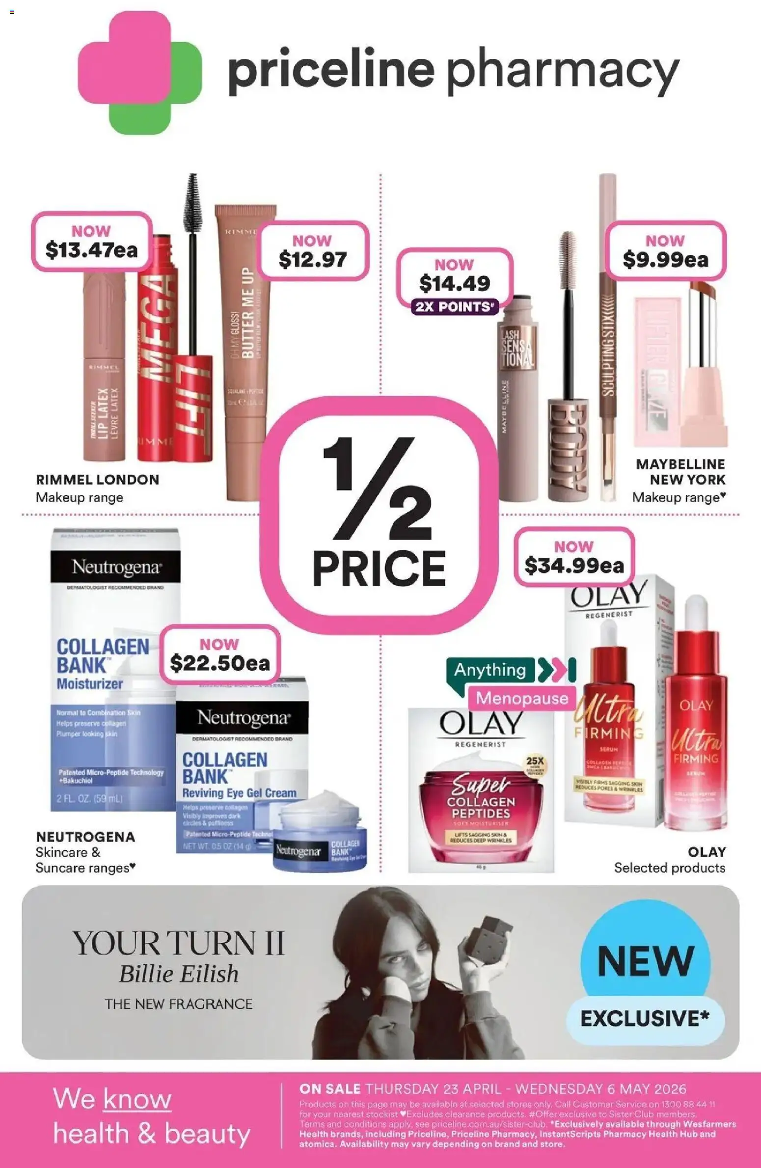 Preview of catalogue Priceline Pharmacy catalogue Perth from shop Priceline Pharmacy valid 23/04/2026 - Fragrance, Butter, Moisturiser, Makeup, Cream, Collagen, Sculpting