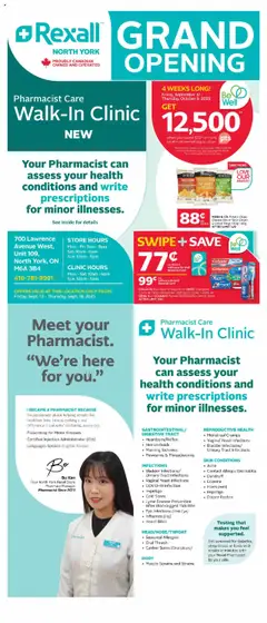 Preview of leaflet Grand Opening North York Toronto from shop Rexall is valid from Sep 12, 2025