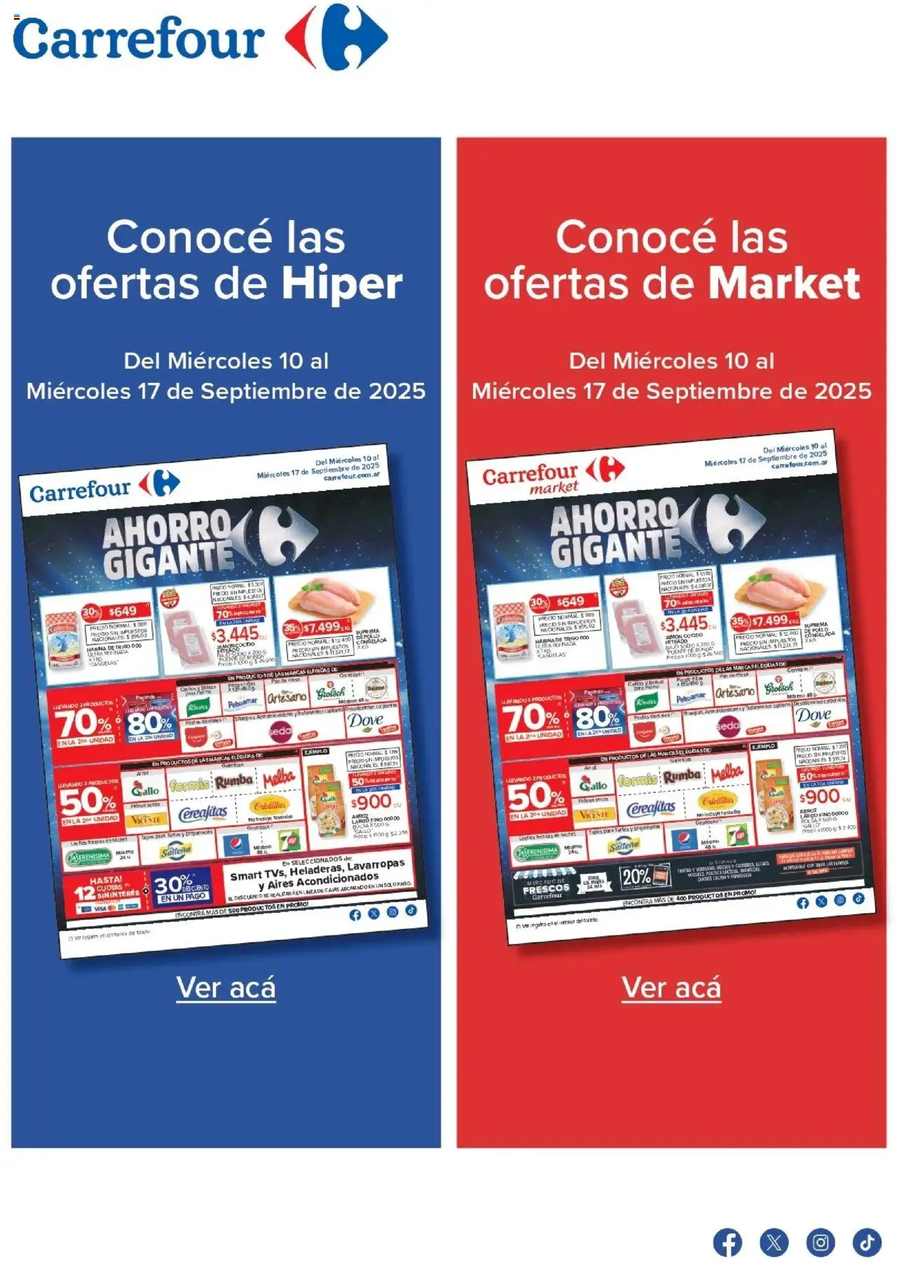 Carrefour Ofertas - Catamarca del 10/09/2025 >> Catálogo - Lavarropas, Pollo, Pan, Arroz, Harina, Fideos, Pera, Tostadas