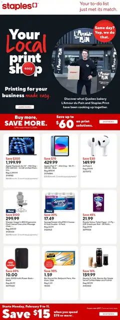 Preview of leaflet Weekly flyer / circulaire from shop Staples is valid from Feb 06, 2026