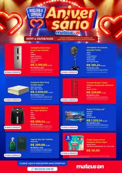 Pré-Visualização do folheto "Ofertas Aniversário" da loja Mateus válido a partir de 31/07/2025
