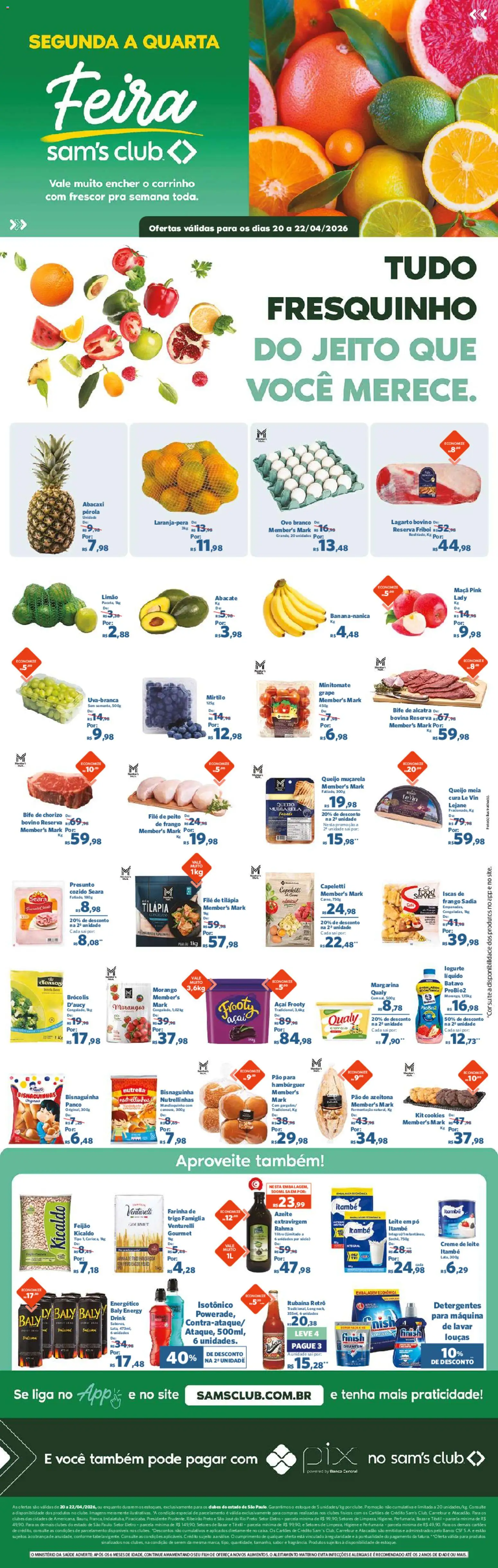 Pré-Visualização do folheto "Sam's Club ofertas Feira" da loja Sam's Club válido a partir de 20/04/2026