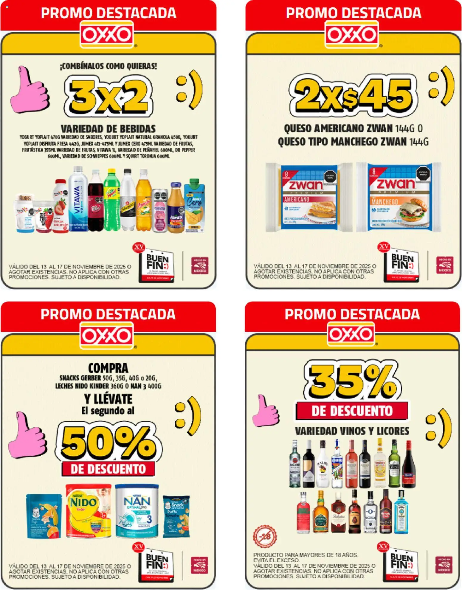 Vista previa las ofertas de la tienda OXXO - Buen Fin desde el 13/11/2025 - Fresa, Queso, Snacks, Bebidas, Toronja