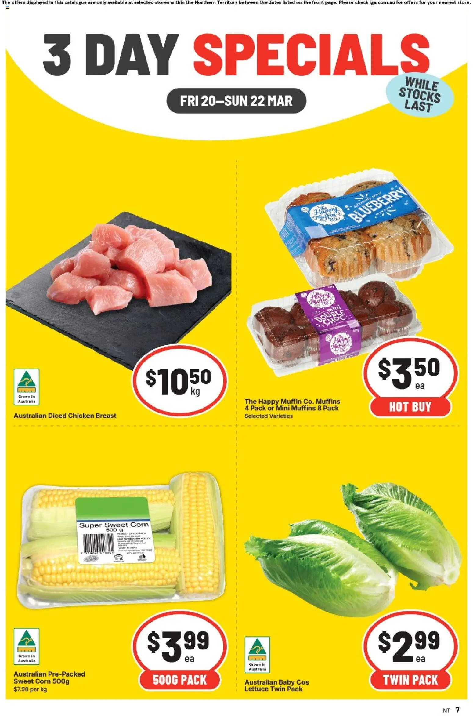 Preview of catalogue IGA 3 Day Specials NT from shop IGA valid 20/03/2026