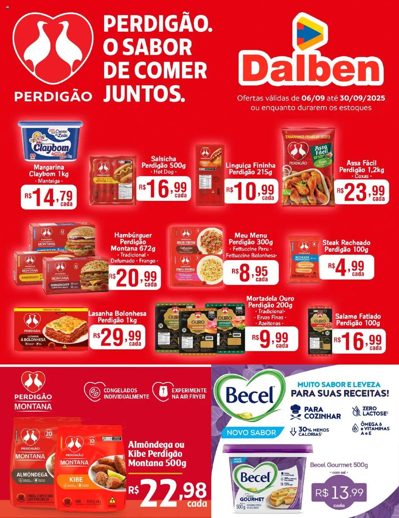Supermercado Dalben folheto "Ofertas Perdigao" válido a partir de 06/09/2025 - número de página 1