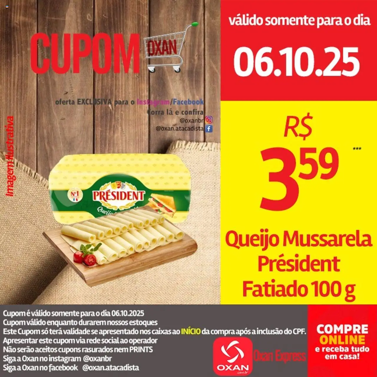 Oxan Atacadista folheto "Ofertas da semana" válido a partir de 06/10/2025 - número de página 1 - Queijo, Mussarela