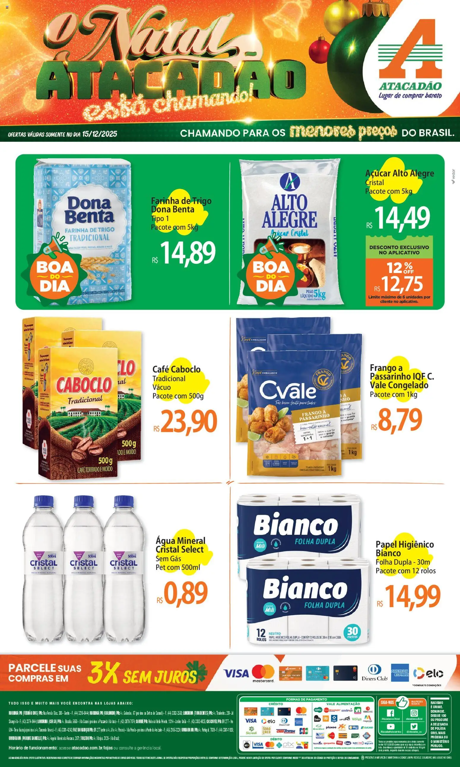 Pré-Visualização do folheto "Ofertas - PR" da loja Atacadão válido a partir de 15/12/2025