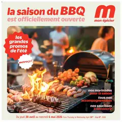 Un aperçu du dépliant Metro circulaire - La saison du BBQ du magasin Metro est valide à partir 30 avr. 2026