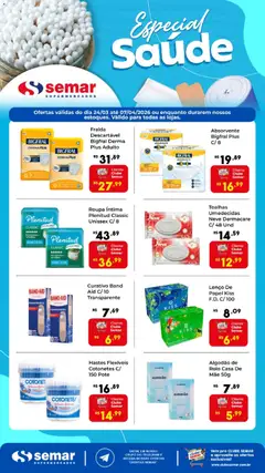 Pré-Visualização do folheto "Semar Supermercado ofertas Especial Saúde" da loja Semar Supermercado válido a partir de 24/03/2026