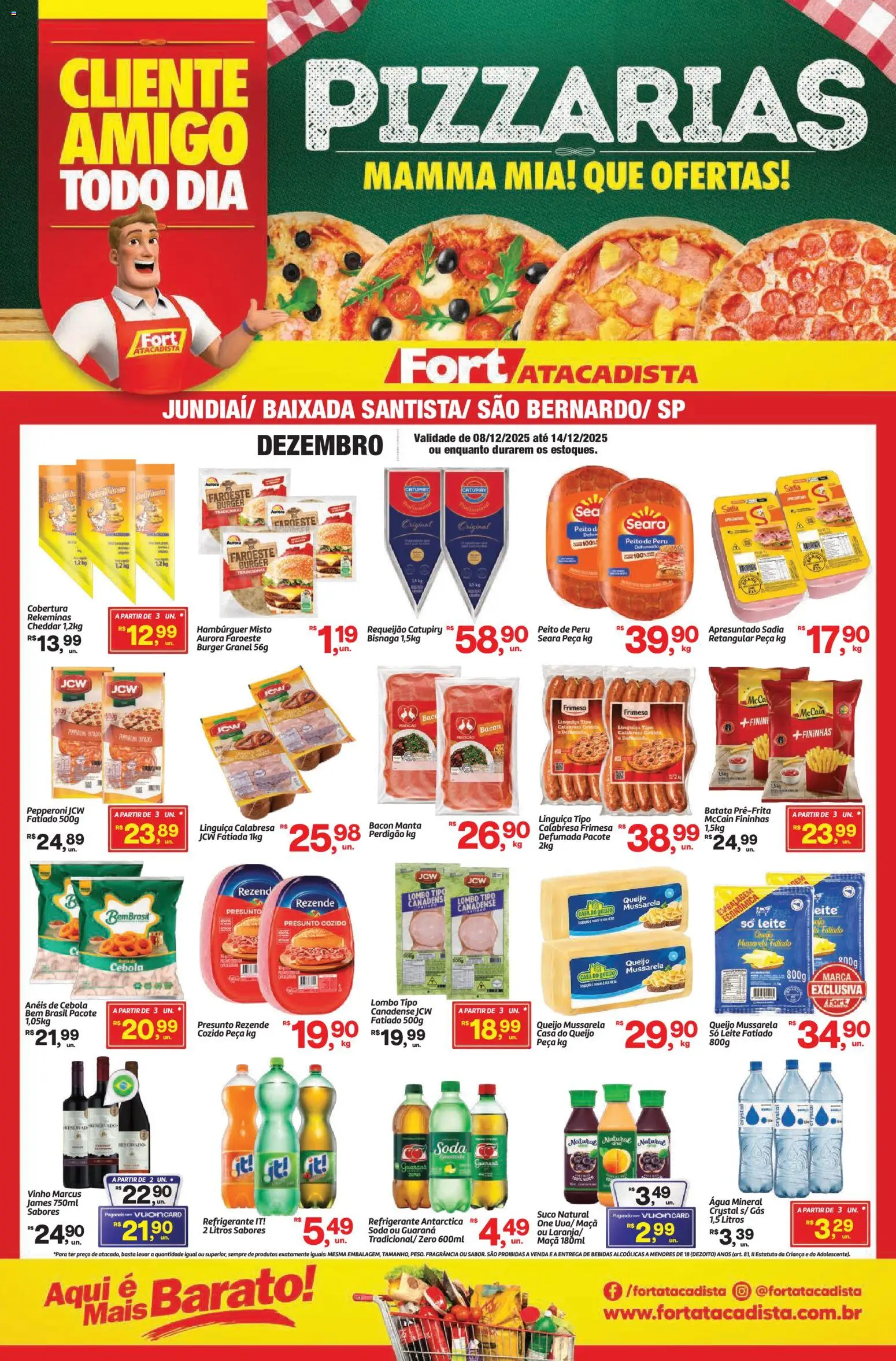 Pré-Visualização do folheto "Ofertas Pizzarias" da loja Fort Atacadista válido a partir de 08/12/2025