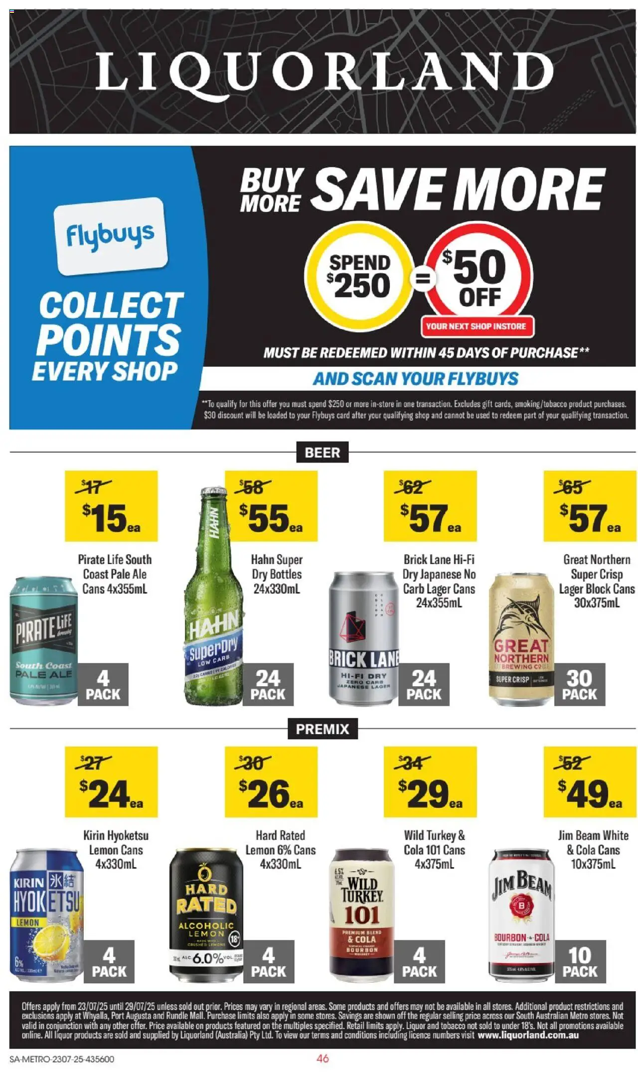 Liquorland catalogue valid from 23/07/2025 - page 1 - Jim Beam, Beer, Bourbon, Lemon, Turkey, Lemons