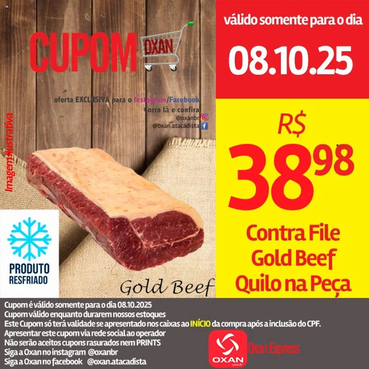 Oxan Atacadista folheto "Ofertas da semana" válido a partir de 08/10/2025 - número de página 1 - Contra filé