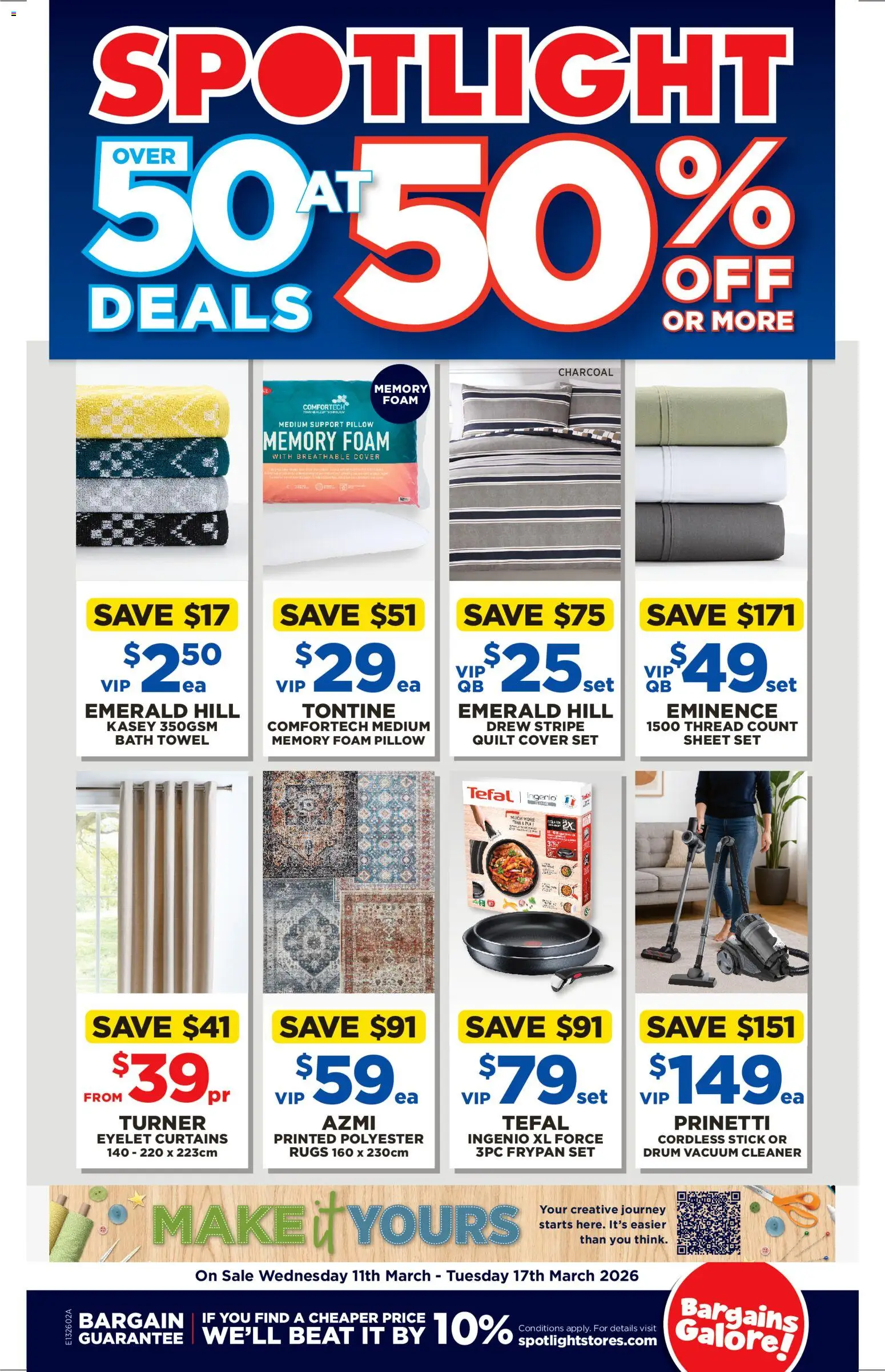 Preview of catalogue Spotlight Over 50 Deals At 50% Off or More from shop Spotlight valid 11/03/2026