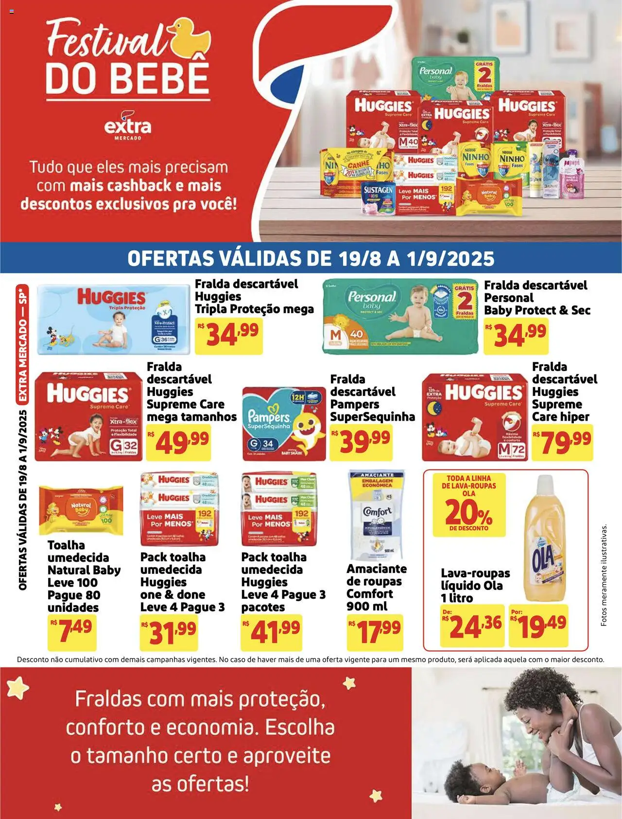 Extra folheto "Ofertas Festival do Bebê" válido a partir de 19/08/2025 - número de página 1