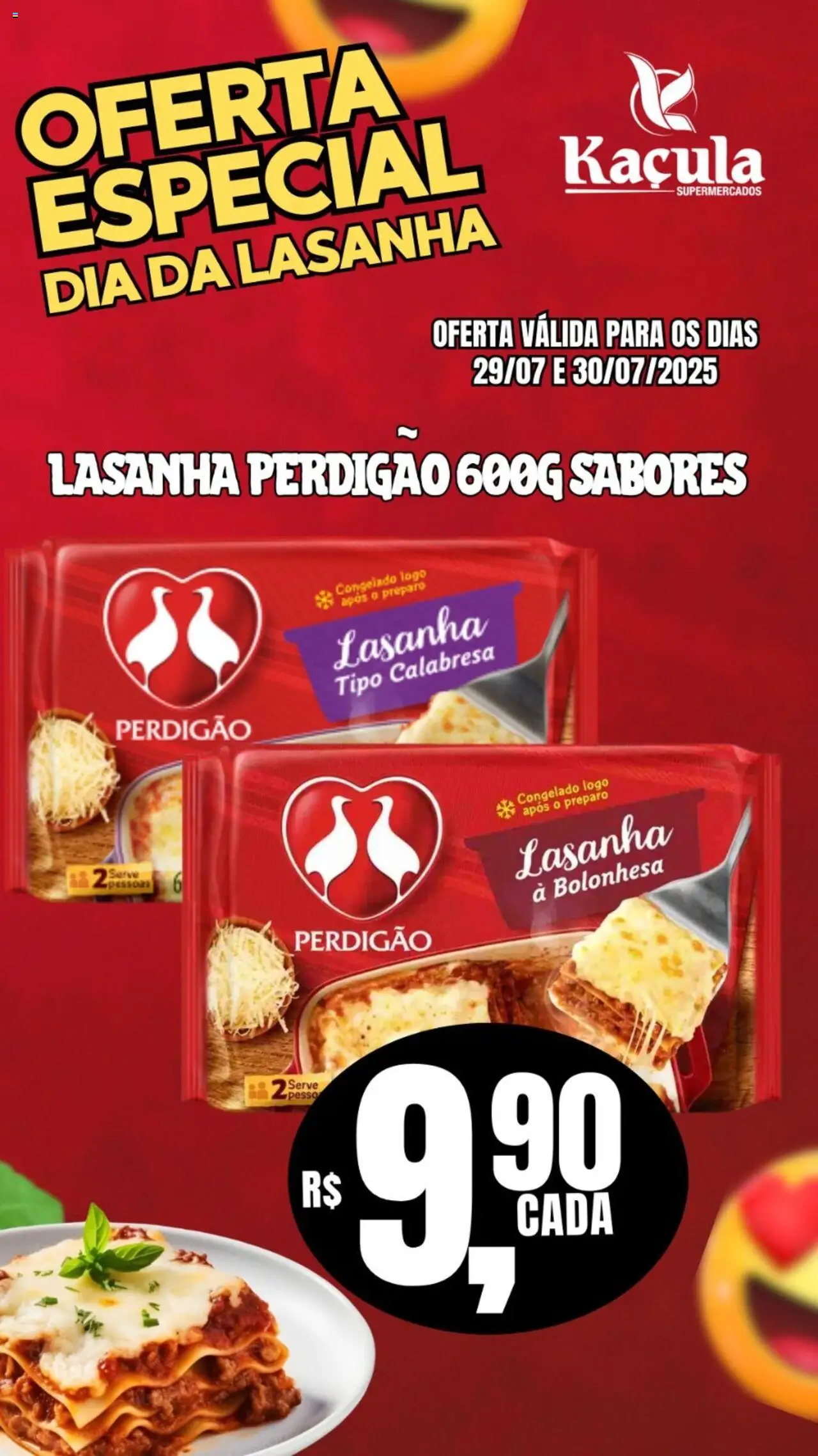 Kaçula folheto "Ofertas Dia da Lasanha" válido a partir de 29/07/2025 - número de página 1