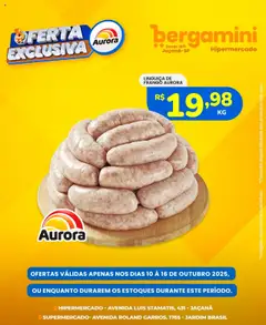 Pré-Visualização do folheto "Ofertas Aurora" da loja Supermercado Bergamini válido a partir de 10/10/2025