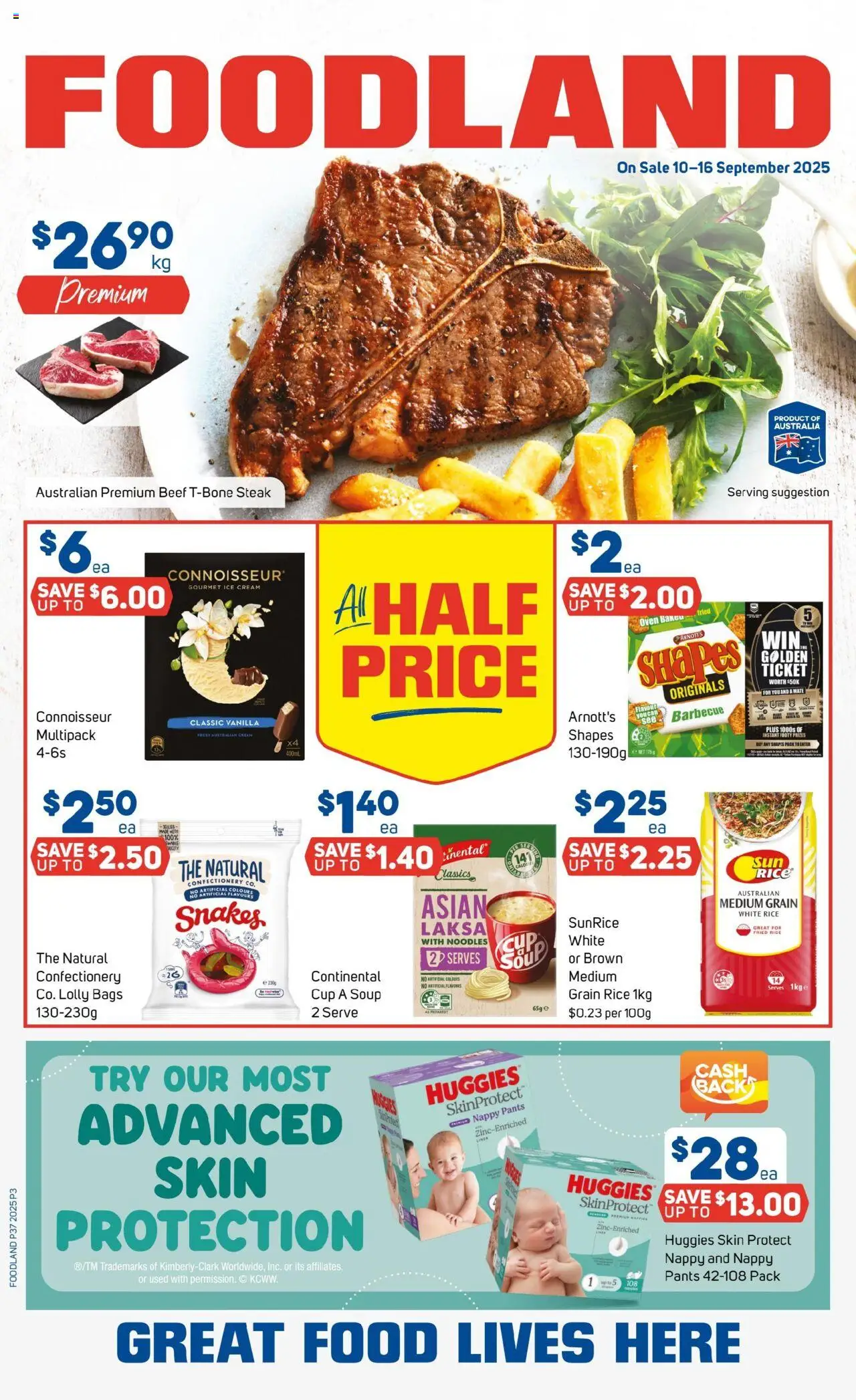 Preview of catalogue Catalogue from shop Foodland valid 10/09/2025 - Food, Confectionery, Rice, Noodles, Cream, Pants, Soup, Vanilla