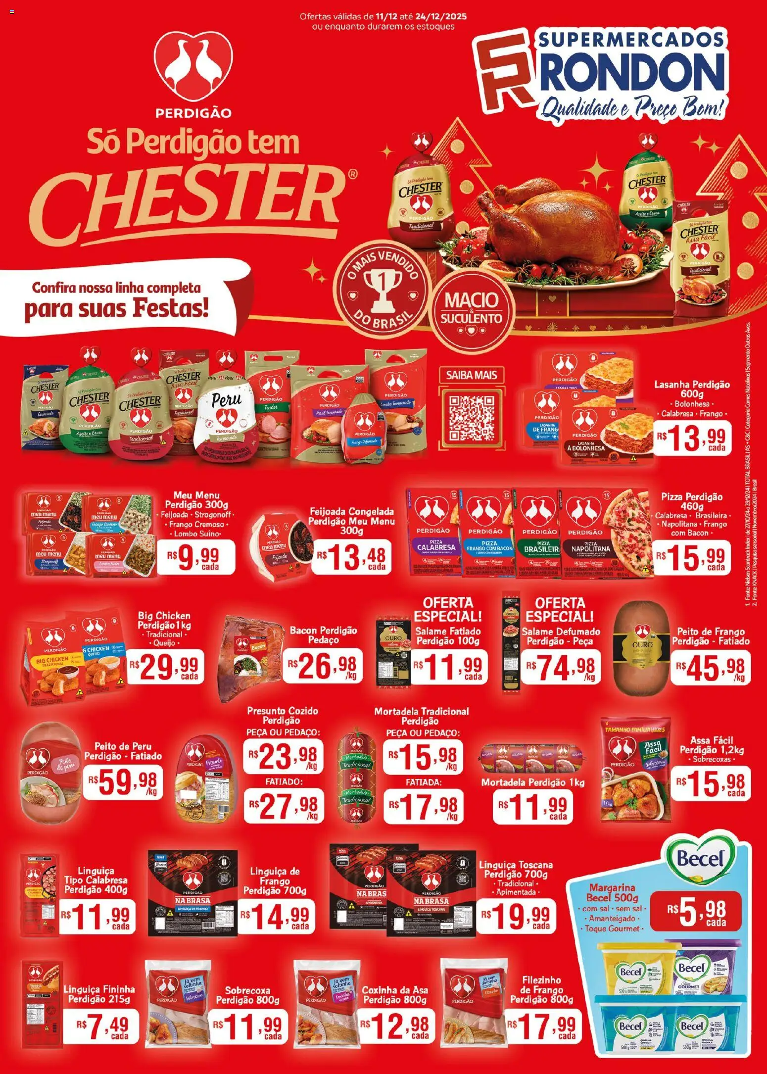 Pré-Visualização do folheto "Ofertas BRF Natal" da loja Supermercados Rondon válido a partir de 11/12/2025
