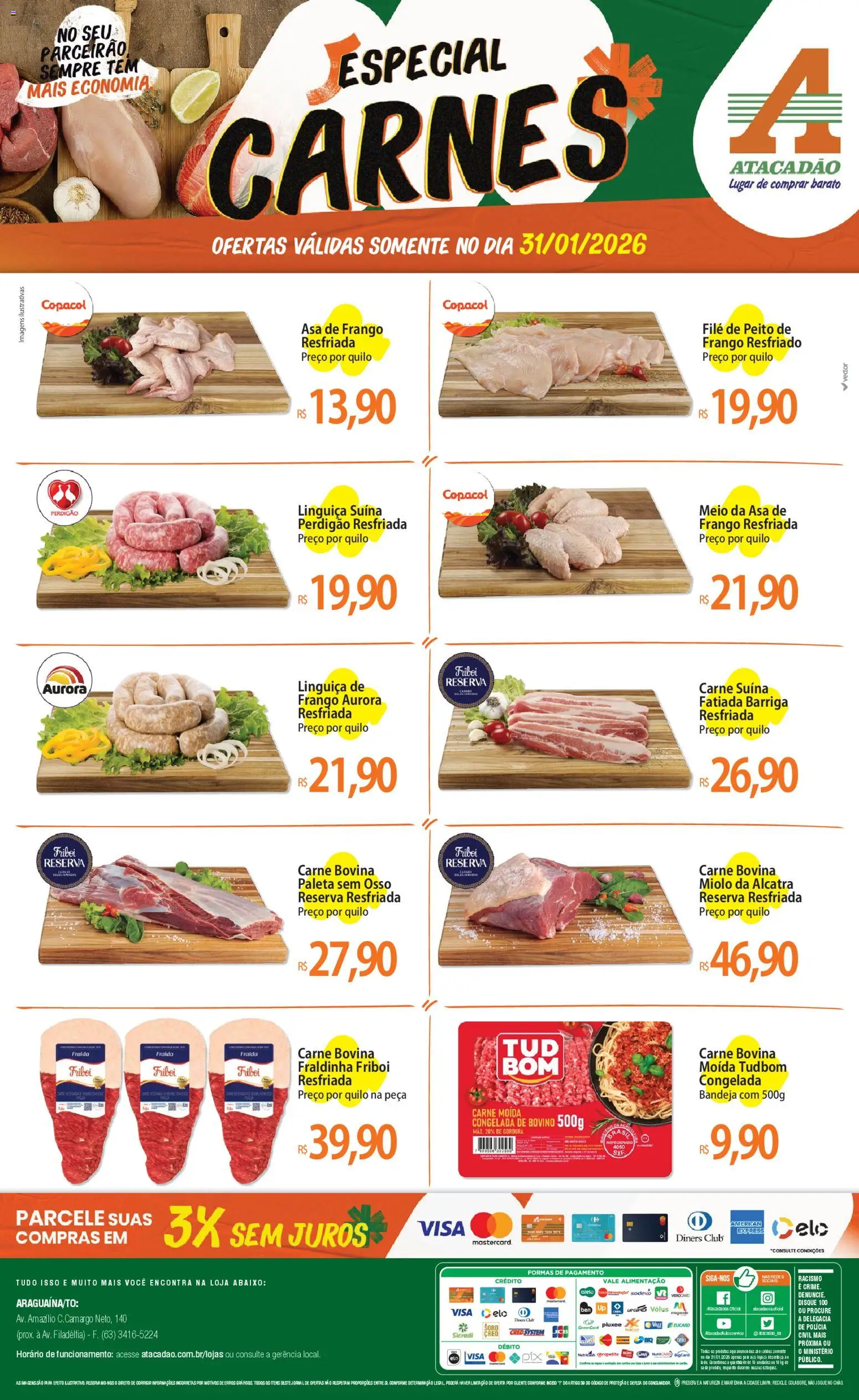 Pré-Visualização do folheto "Ofertas - TO" da loja Atacadão válido a partir de 31/01/2026