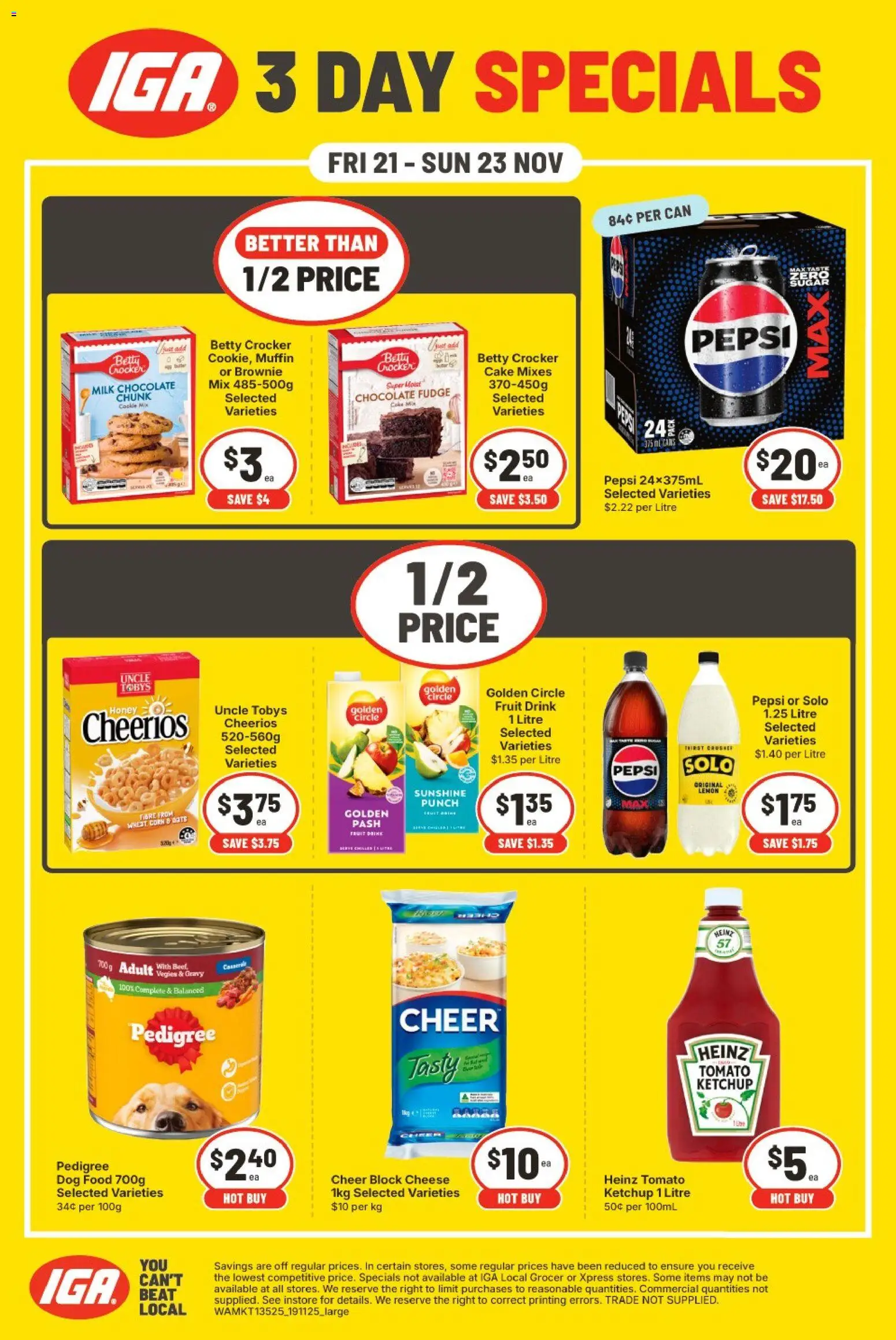 Preview of catalogue 3 Day Specials from shop IGA valid 21/11/2025