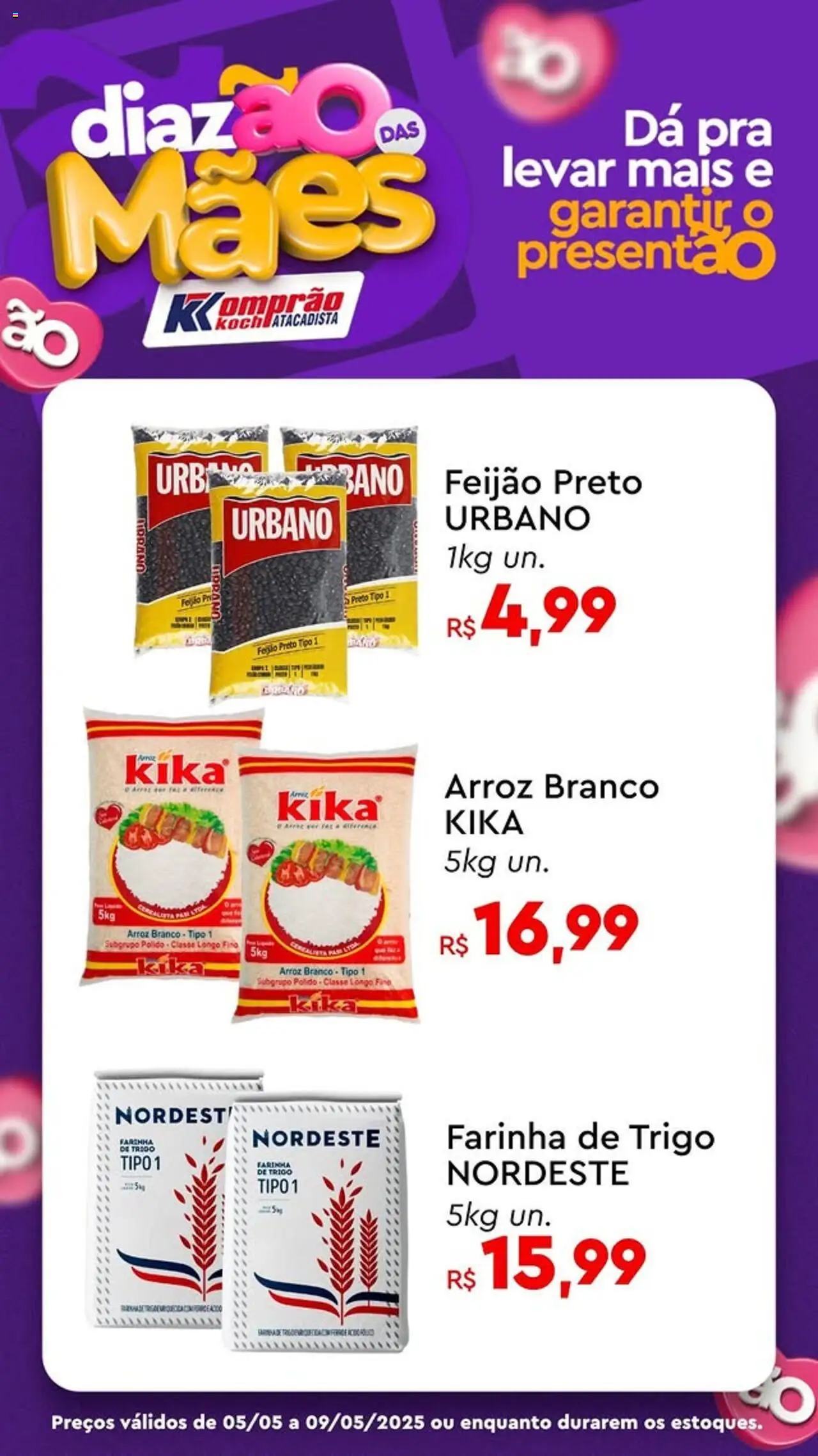 Komprao Atacadista folheto "Ofertas da semana" válido a partir de 05/05/2025 - número de página 1 - Arroz, Feijão, Farinha de trigo, Farinha