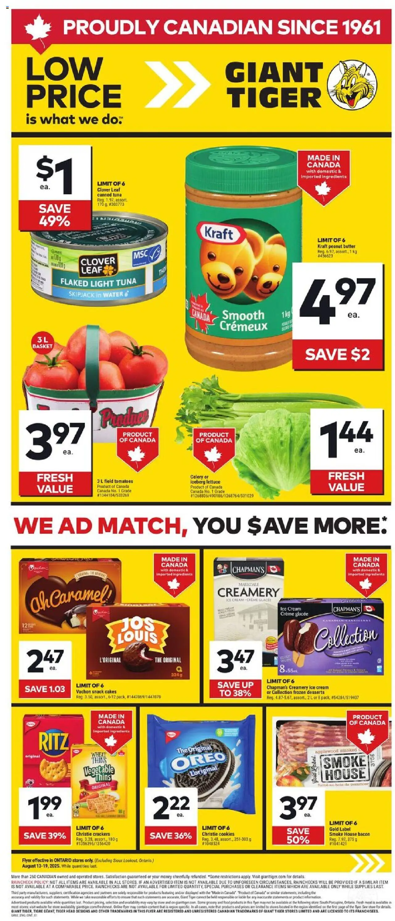 Giant Tiger flyer valid from Aug 13, 2025 - page number 1