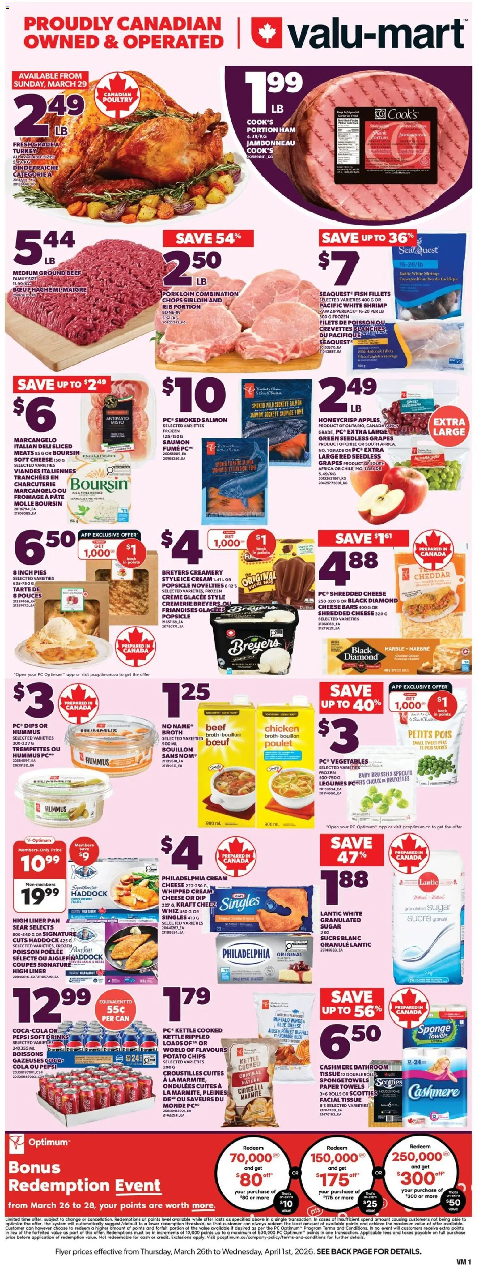 Preview of leaflet Valu Mart weekly flyer from shop Valu Mart is valid from Mar 26, 2026