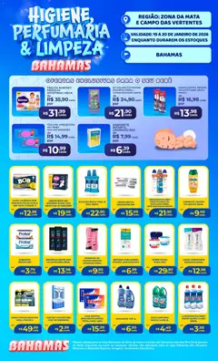 Pré-Visualização do folheto "Ofertas Higiene e Limpeza" da loja Bahamas Supermercados válido a partir de 19/01/2026