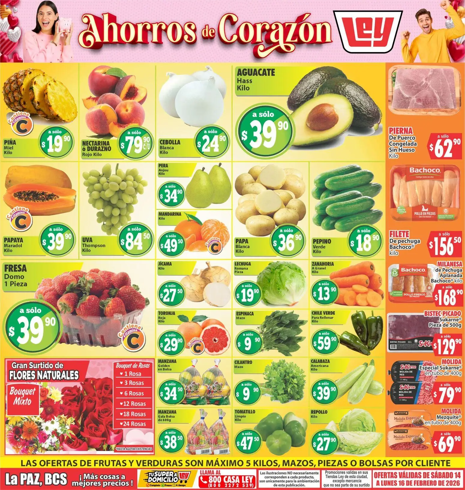 Vista previa las ofertas de la tienda Casa Ley - Folleto Las ofertas de frutas y verduras La Paz, BCS desde el 14/02/2026 