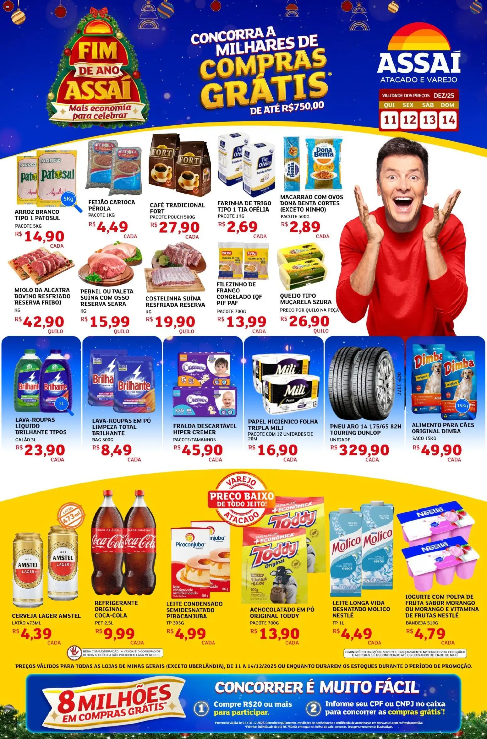 Pré-Visualização do folheto &quot;Encarte - MG&quot; da loja Assaí Atacadista válido a partir de 11/12/2025 - Caixa, Leite condensado, Leite, Cola, Alcatra, Pernil, Bandeja, Achocolatado
