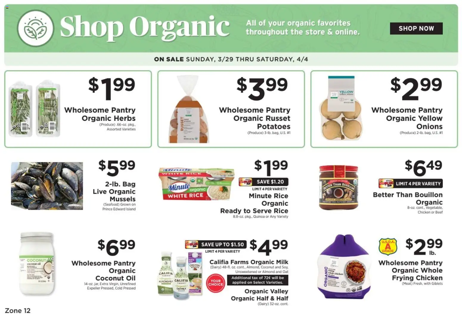 Ad Preview of ShopRite ShopRite Shop Organic from 03/29/2026