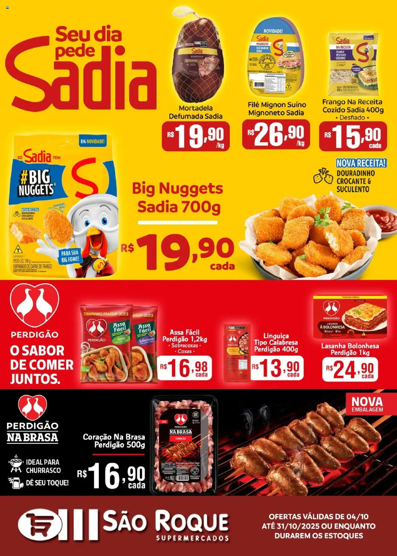 São Roque Supermercados folheto "Ofertas BRF" válido a partir de 04/10/2025 - número de página 1
