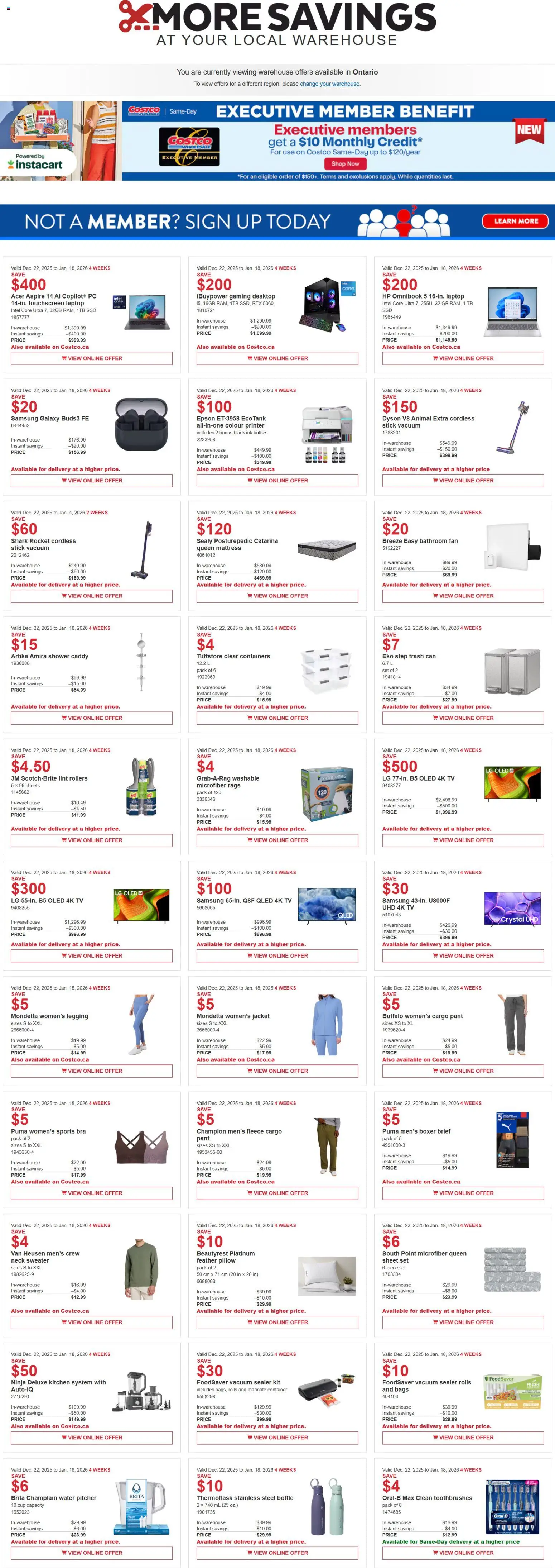 Preview of leaflet Weekly Flyer from shop Costco is valid from Dec 22, 2025