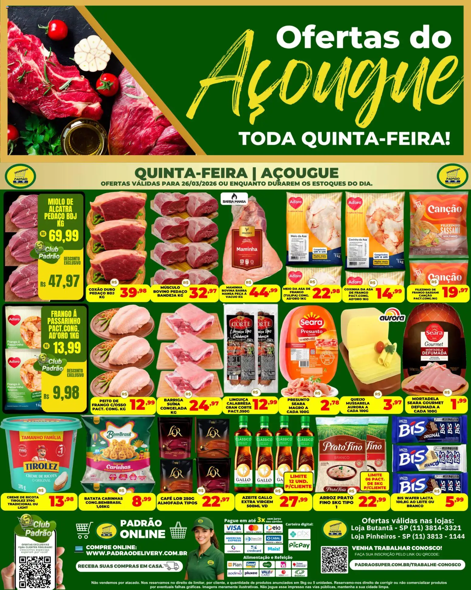 Pré-Visualização do folheto "Supermercado Padrão ofertas do Açougue" da loja Supermercado Padrão válido a partir de 26/03/2026