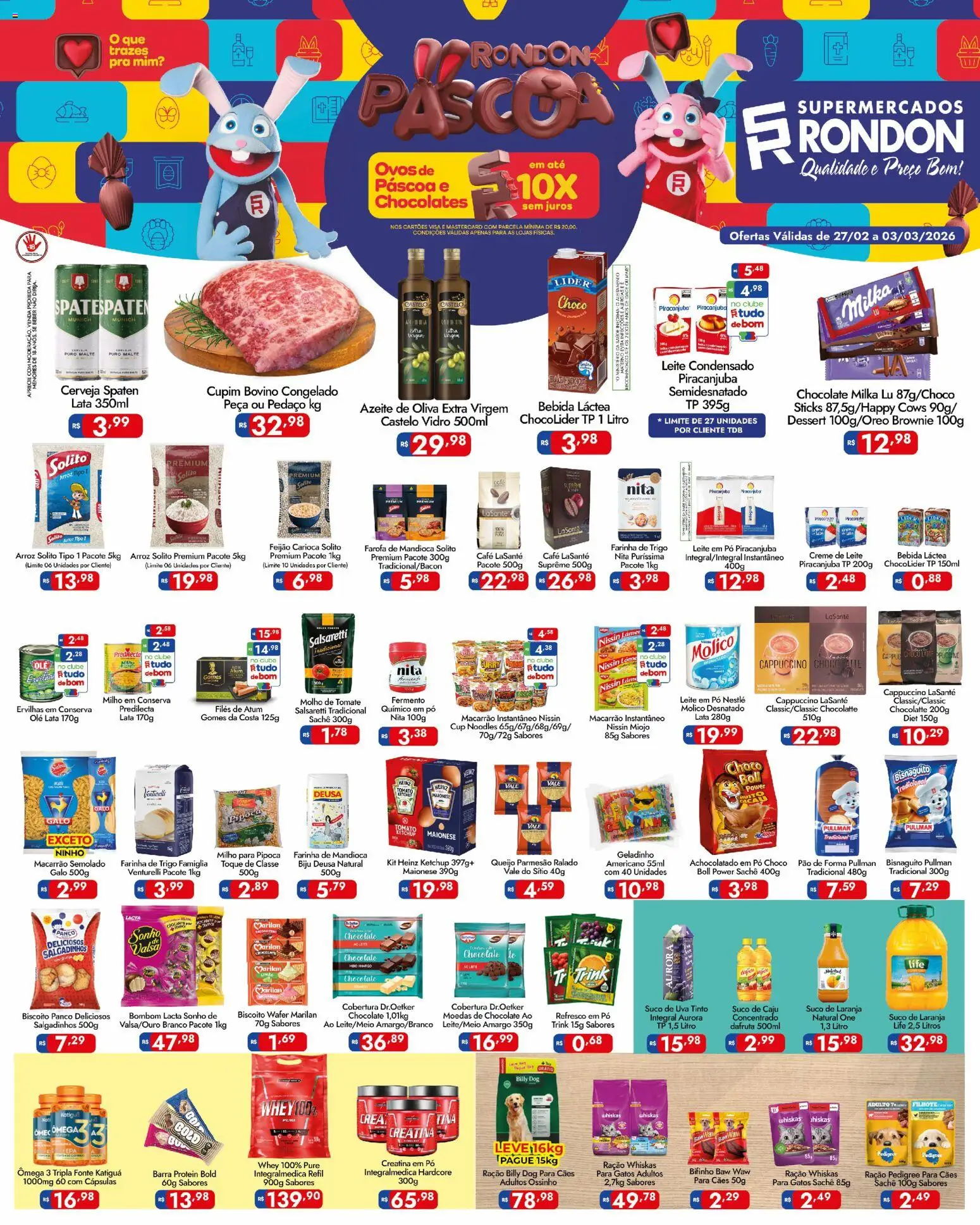 Pré-Visualização do folheto "Supermercados Rondon - Ofertas da semana" da loja Supermercados Rondon válido a partir de 27/02/2026