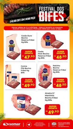 Pré-Visualização do folheto "Ofertas Festival dos Bifes" da loja Semar Supermercado válido a partir de 13/01/2026