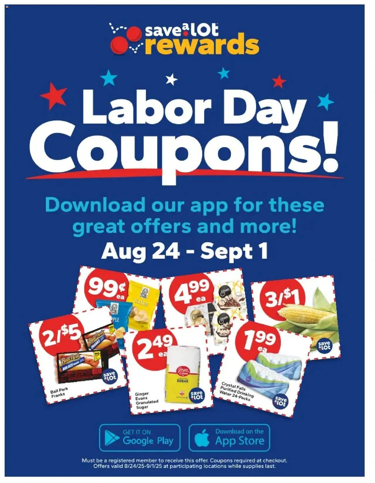 Save a Lot Special Promotion from 08/24/2025 - Flyer - Page number 1 - Water, Ginger, Sugar, Granulated sugar