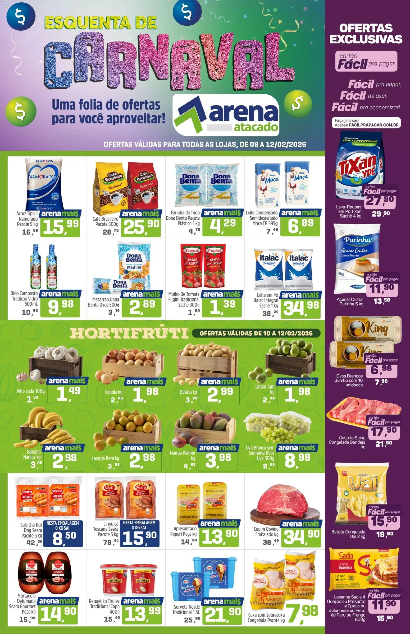 Pré-Visualização do folheto "Ofertas da semana" da loja Arena Atacado válido a partir de 09/02/2026