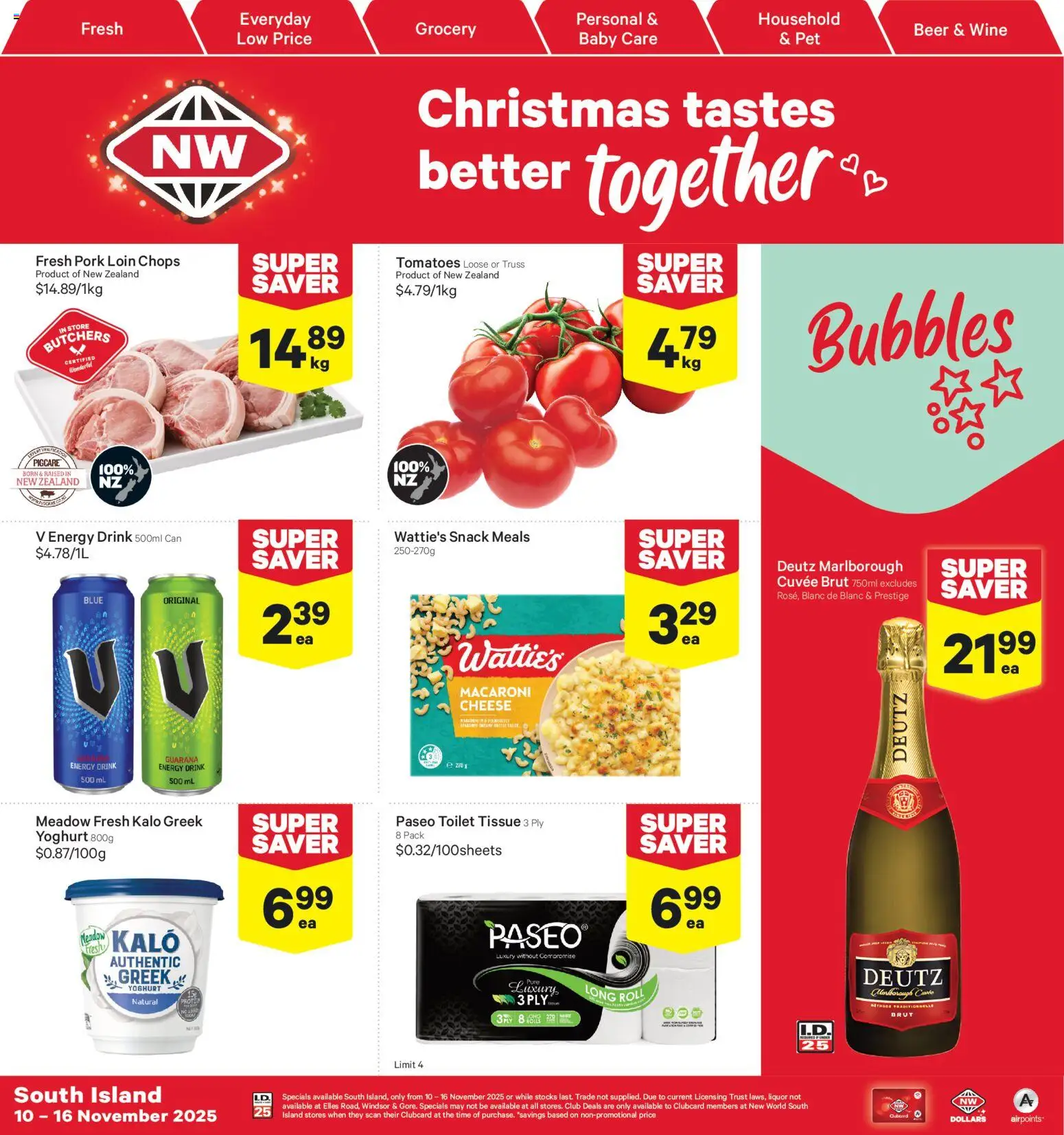 Preview of catalogue Catalogue South Island from shop New World valid 10 Nov 2025