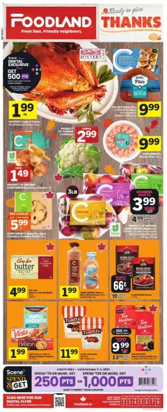 Un aperçu du dépliant Weekly flyer / circulaire du magasin Foodland est valide à partir 2 oct. 2025