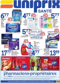 Preview of leaflet Uniprix Sante from shop Uniprix is valid from Aug 28, 2025