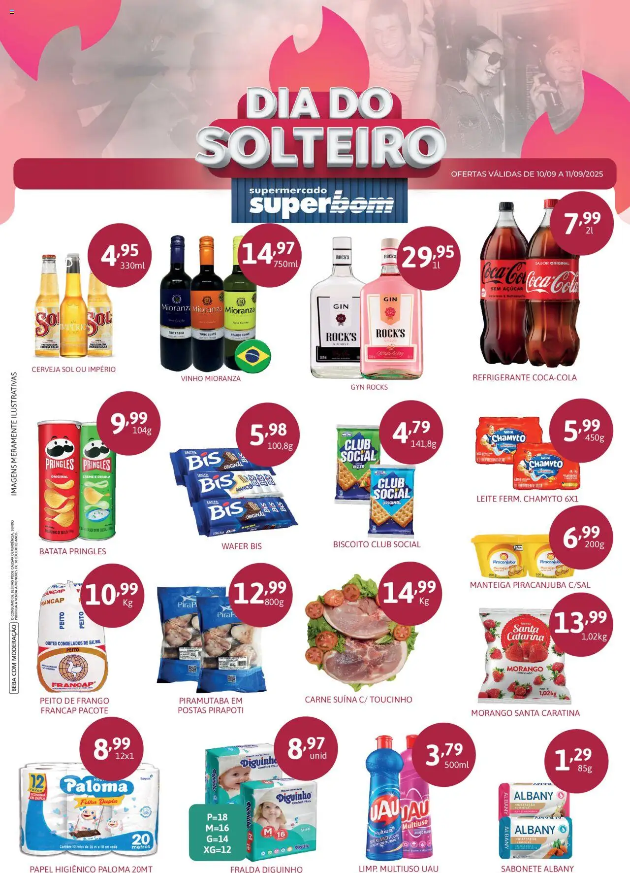 Superbom folheto "Ofertas da semana" válido a partir de 10/09/2025 - número de página 1 - Vinho, Carne, Batata, Frango, Açúcar, Refrigerante, Papel higiênico, Peito de frango