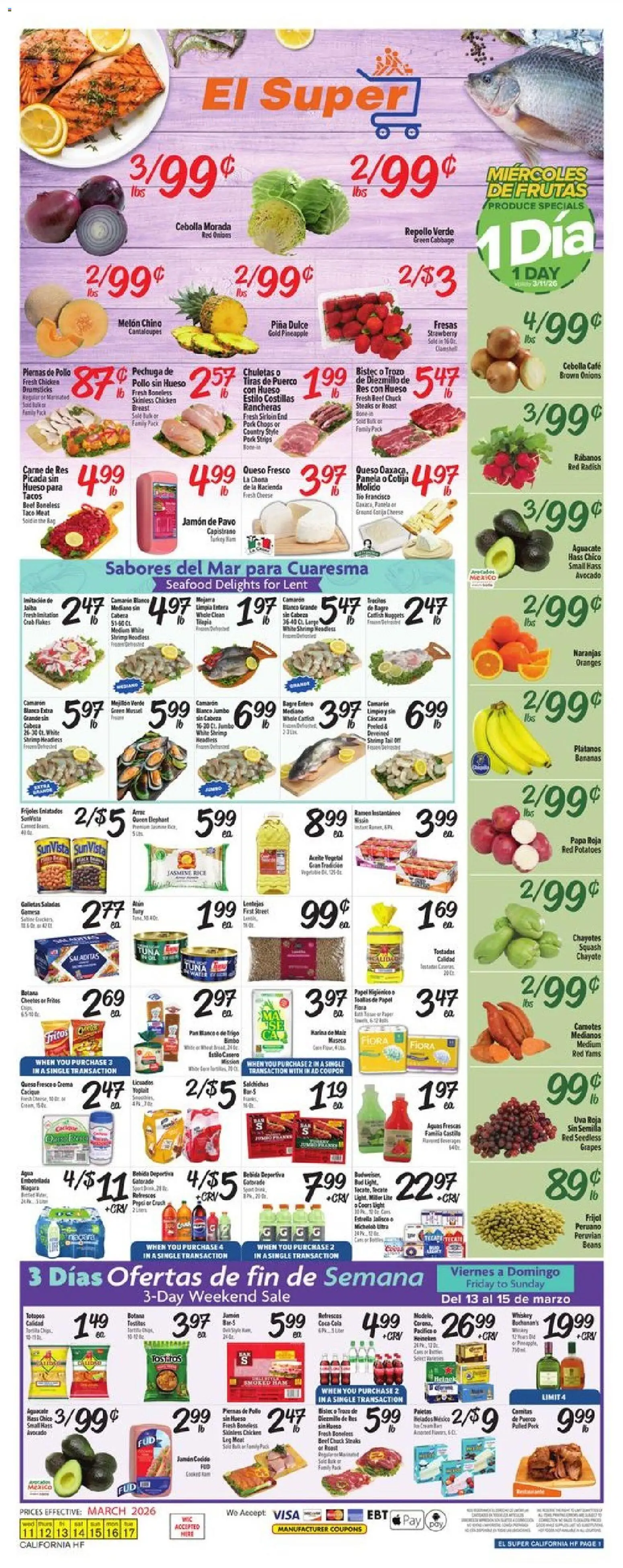 Ad Preview of El Super El Super Weekly Ad from 03/11/2026