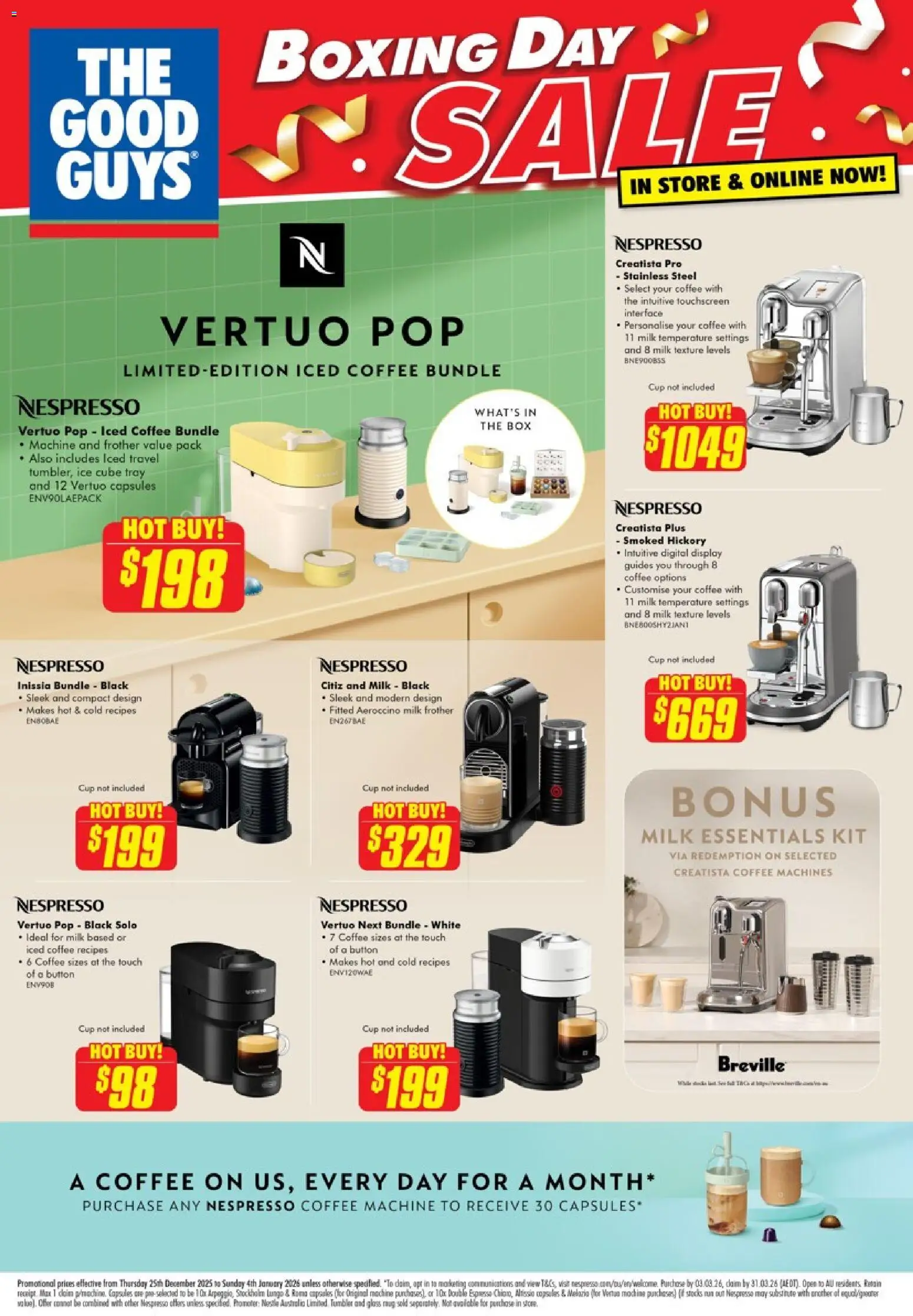 Preview of catalogue Nespresso Boxing Day Sale from shop The Good Guys valid 24/12/2025