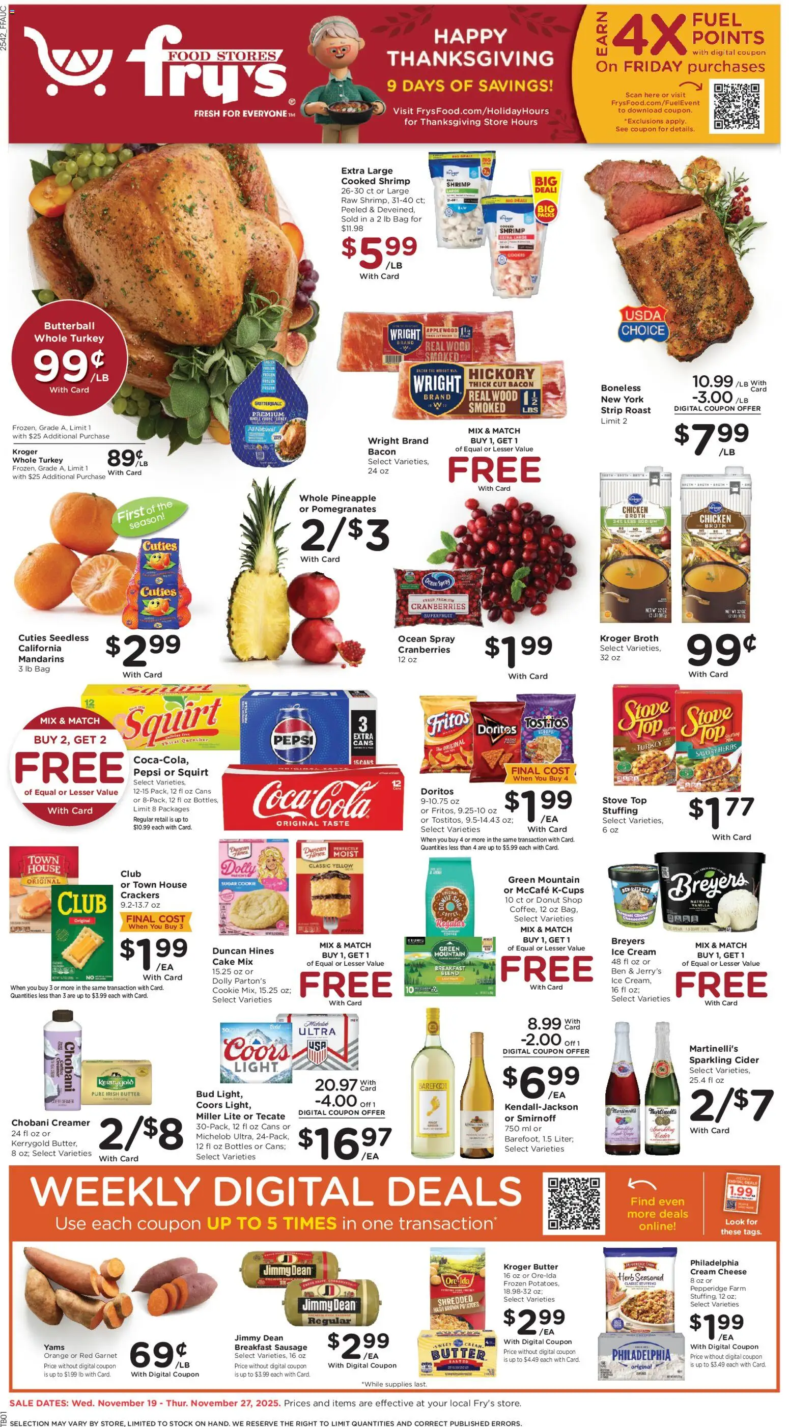 Ad Preview of Fry's Food Black Friday from 11/19/2025