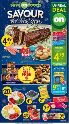 Un aperçu du dépliant Weekly flyer / circulaire du magasin Save on foods est valide à partir 27 déc. 2025